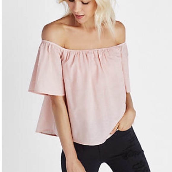 Express Tops - NWT Express Off The Shoulder Linen Top Crop L